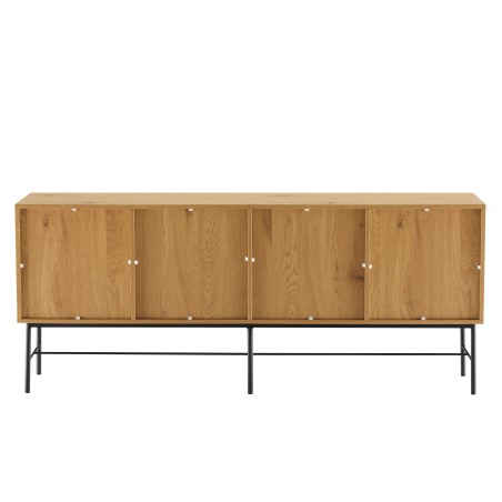 SCOTT 4-Door Sideboard | Black & Natural Wood Effect Finish