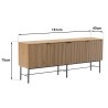 SCOTT 4-Door Sideboard | Black & Natural Wood Effect Finish
