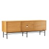 SCOTT 2-Door TV Stand - Black/Natural Wood Finish