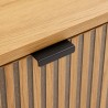 Table basse SCOTT - Décor effet bois et rainures noires