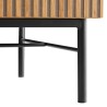 Table basse SCOTT - Décor effet bois et rainures noires