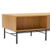 Table basse SCOTT - Décor effet bois et rainures noires