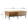 Table basse SCOTT - Décor effet bois et rainures noires