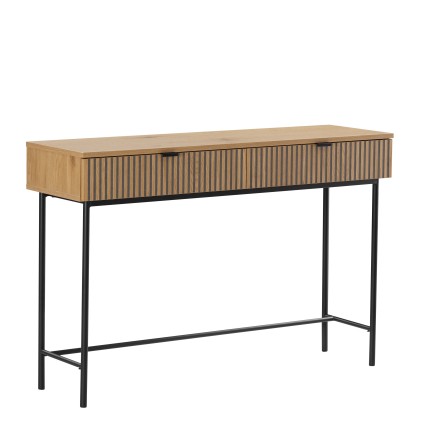SCOTT Console Table with 2 Drawers - Black/Natural Wood Finish