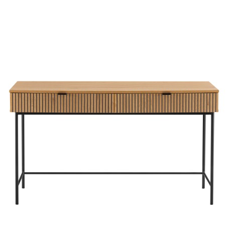 Bureau SCOTT 2 tiroirs noir et naturel