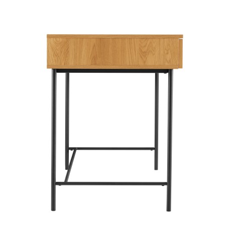 Bureau SCOTT 2 tiroirs noir et naturel