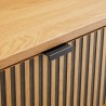 SCOTT Bedside Table with 1 Drawer in Black and Natural Wood Effect