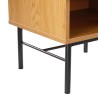 SCOTT Bedside Table with 1 Drawer in Black and Natural Wood Effect