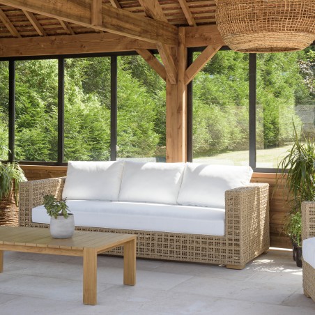 Valeria 6-Seater Garden Furniture Set - Beige Synthetic Rattan