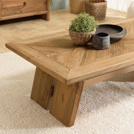 Table basse rectangulaire SANDY en pin recyclé