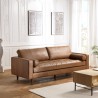PIERRE 3-Seater Sofa in Caramel-Colored Leather
