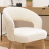 PIERRE Chair - Ecru Bouclé Fabric with Open Backrest