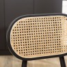 Lot 2 chaises bois noir et rotin naturel