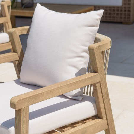 Lot de 2 fauteuils CELESTIN acacia/cordage synth. beige