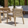 CELESTIN - Set of 2 Acacia/Synthetic Rope Armchairs, Beige with Grey Cushions