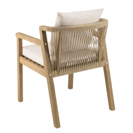 Lot de 2 fauteuils CELESTIN acacia/cordage synth. beige