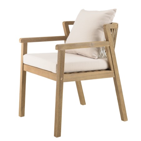Lot de 2 fauteuils CELESTIN acacia/cordage synth. beige