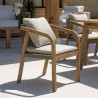 CELESTIN - Set of 2 Acacia/Synthetic Rope Armchairs, Pine Green with Cushions