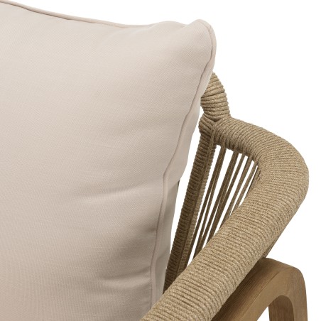 Salon de jardin CELESTIN en acacia/cordage synthétique beige