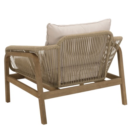 Salon de jardin CELESTIN en acacia/cordage synthétique beige