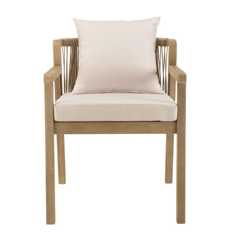Celestin 6-Seater Garden Furniture Set in Acacia/Beige Rope