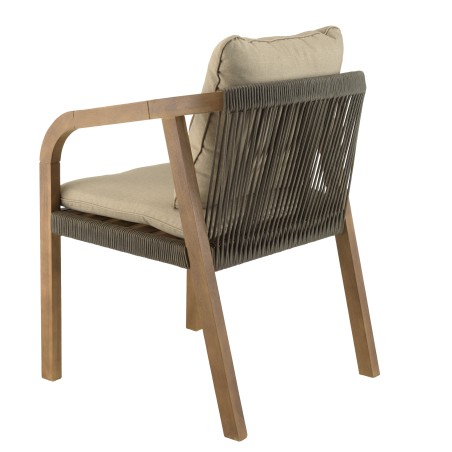 Salon de jardin CELESTIN en acacia et cordage vert sapin