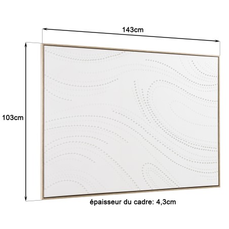 HOMER Wall Decoration 103x143cm White with Dots - Natural Frame