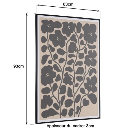 Décoration murale HOMER - Motifs floraux - 63x93cm
