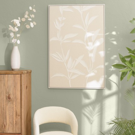 Décoration murale HOMER - Motifs fleurs n°2, cadre naturel 83x123cm