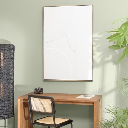 HOMER Wall Decoration - White Abstract Shapes in Relief 83x123cm