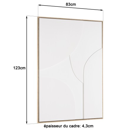 Décoration murale HOMER 83x123cm - Formes abstraites blanches en relief