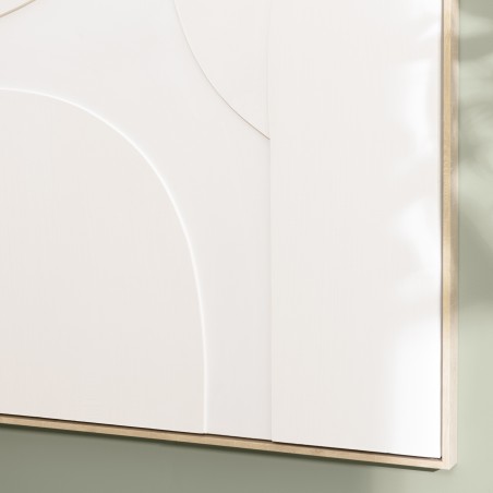 HOMER Wall Decoration - White Abstract Shapes in Relief 83x123cm