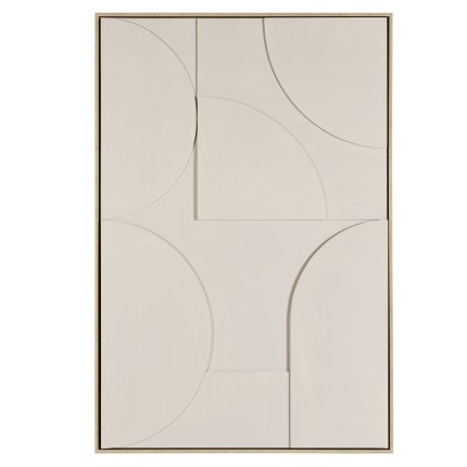 HOMER Wall Decoration 83x123cm - Abstract Beige Shapes in Relief