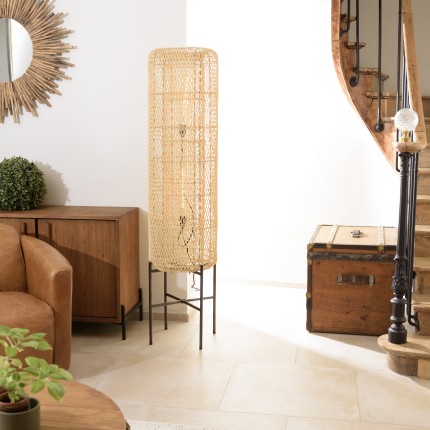 Lampadaire SIXTINE en rotin naturel 39x39cm
