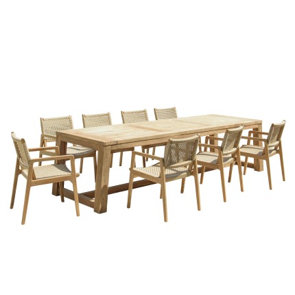 VALERIA - Set no. 5 Recycled Teak and Rattan Garden Furniture Set