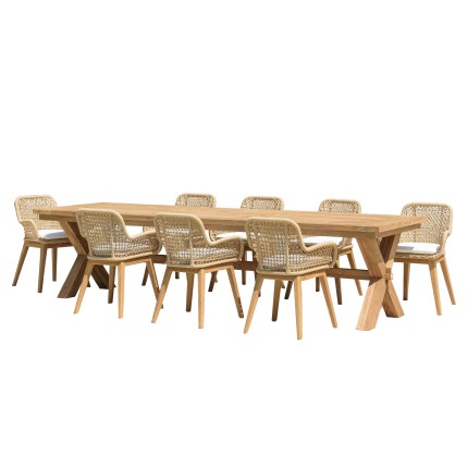 VALERIA - Set no. 11 Recycled Teak Garden Furniture Set | Outdoor Dining Set
