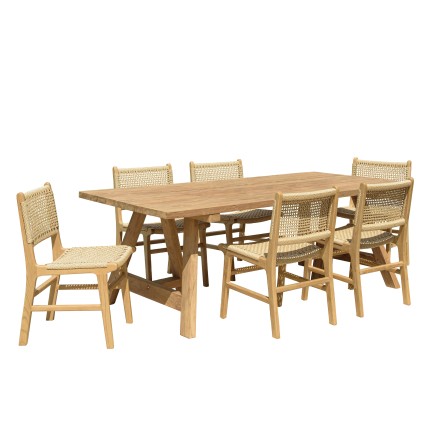 VALERIA - Set no. 16 Recycled Teak Garden Furniture Set for 6 People