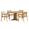 Salon de jardin VALERIA - Lot n°21 en teck recyclé et rotin synthétique