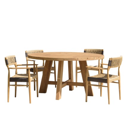 VALERIA - Set no. 27 Recycled Teak Garden Furniture Set for 4 People