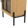 HELENA Sideboard with 1 Glass Door - Green Pine Frame and Black Metal