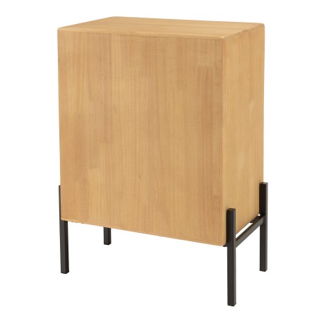 HELENA Sideboard with 1 Glass Door - Green Pine Frame and Black Metal