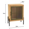 HELENA Sideboard with 1 Glass Door - Green Pine Frame and Black Metal