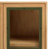 Vaisselier HELENA - 2 portes vitrées - Encadrement vert pin et métal noir