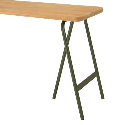 Console HELENA en pin et métal vert