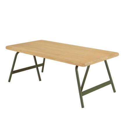 Table basse HELENA en pin et métal vert