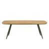 HELENA GM Coffee Table with Pine Top and Green Metal Legs
