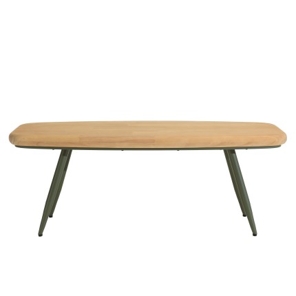 Table basse HELENA en pin et métal vert