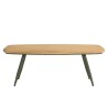 HELENA - PM Coffee Table with Pine Top and Green Metal Legs