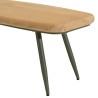 HELENA - PM Coffee Table with Pine Top and Green Metal Legs
