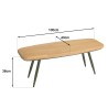 Table basse HELENA en pin et métal vert